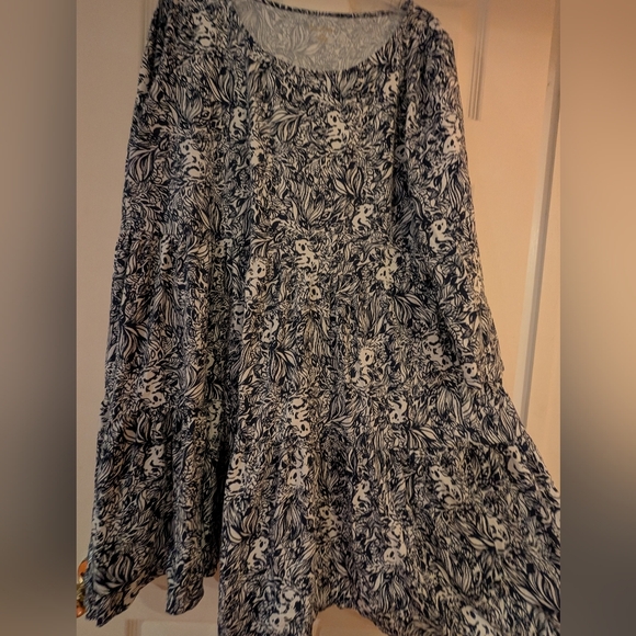 Lilly Pulitzer 3/4 Length Sleeve Geanna Dress | G'day Mate High Tide Navy - Picture 5 of 6